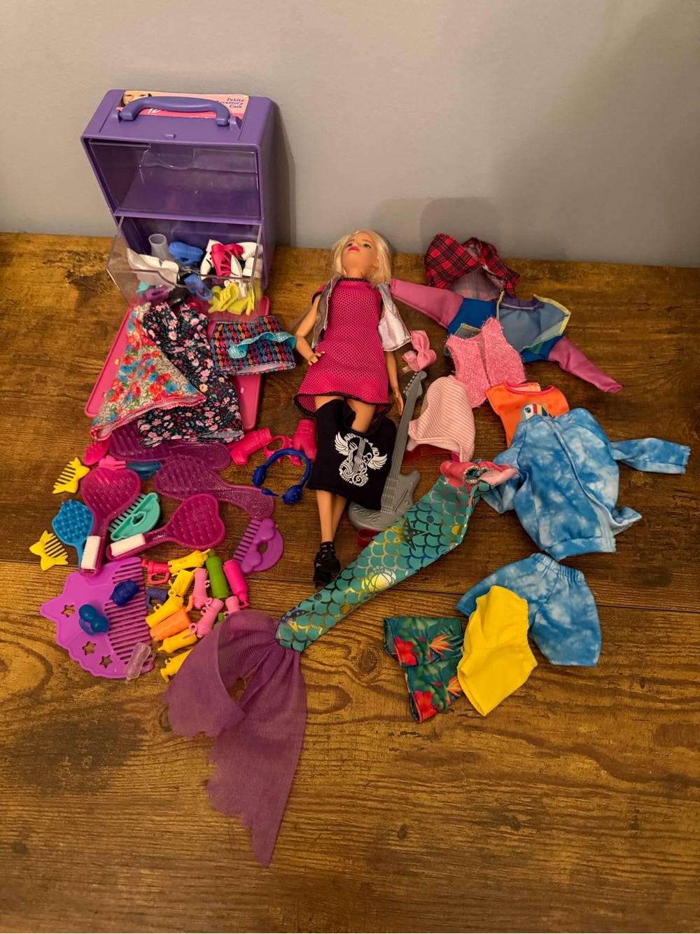 Barbie Musician Doll Guitar Clothes Shoes Accessories Storage Case Large Lot